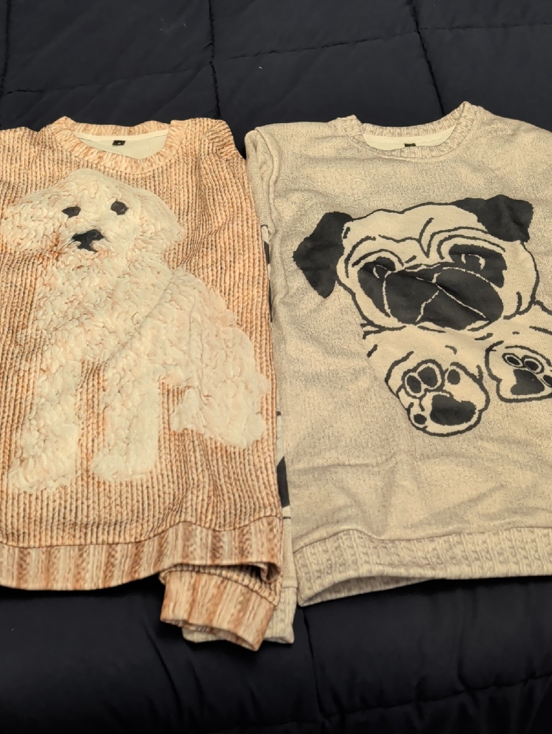 Womens Beige Dog Novelty Sweater  Brand